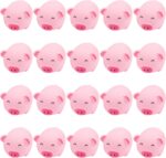 Falafoty 20PCS Rubber Pig Bath Toys, Squeaky Mini Pig Toys Bathtub Toys Float Squeak Toys for Baby Shower Beach Pool, Pet Interactive Swimming Toy Gift for Baby Girls Bathtime Play Water