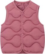 Newborn Baby Toddler Warm Vest Boys Girls Kids Lightweight Solid Color Graphic Puffer Vest Button Outerwear Unisex Cute Sleeveless Jacket Winter Warmers Underwear Soft Comfort Casual Snowsuit