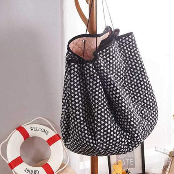 Crawling Mat for Baby Play Round Storage Bag, DOTBUY Non-Slip Cotton Nursery Outing Sleeping Play Rugs Kid Child Folding Toy Floor Mat for Boy Girl (150cm,zoo) - Image 5