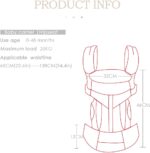 SONARIN Premium Breathable Baby Carrier with Storage Bag,Sunscreen Hood,Ergonomic,for Newborn to Toddler(0-48 Months),Head Support,Maximum Load 20kg,Front Facing Baby Carrier(Grey) - Image 6