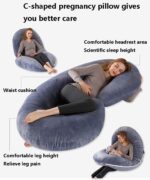 Pregnancy Pillow for Sleeping Maternity Pillow for Pregnant Women Double Wedge Pillow for Maternity, Side Sleeping Pillow for Belly,Waist,Back Support,Detachable and Removable Pillowcase - Image 2