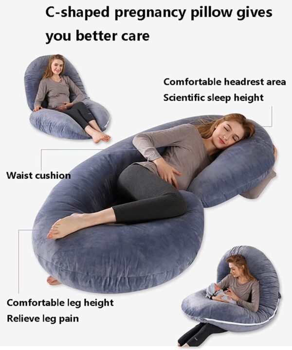 Pregnancy Pillow for Sleeping Maternity Pillow for Pregnant Women Double Wedge Pillow for Maternity, Side Sleeping Pillow for Belly,Waist,Back Support,Detachable and Removable Pillowcase - Image 2