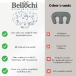 Bellochi Maternity and Nursing Pillow for Twins - Baby Support Pillow – Multifunctional Breastfeeding Pillow with Cover Made of Cotton and Velvet – OEKO-TEX Certified (Nature) - Image 5