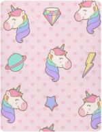 Kcldeci Baby Crib Sheets for Boys Girls Cute Pastel Unicorn Toddler Bed Sheets Playard Mattress N Play Sheets M - Image 2