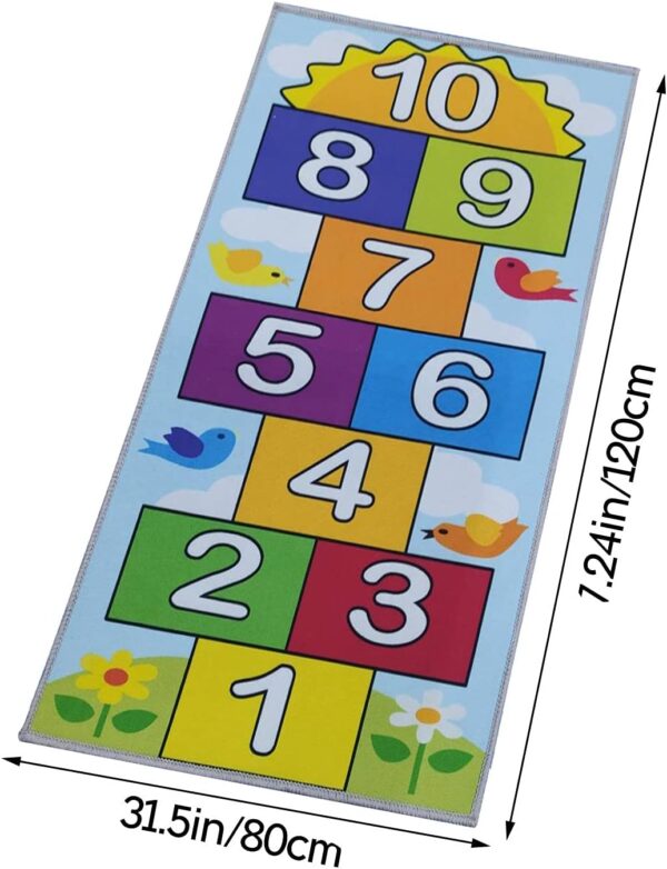 IMhope Nursery Rug Kids Hopscotch Floor Rugs, Soft Non Slip Childrens Rug Play Mat Baby Crawling Mat Carpet Decor Gifts for Boys, Girls, Bedroom, Playroom - 80 x 120cm (2.6ft x 3.9ft approx) - Image 3
