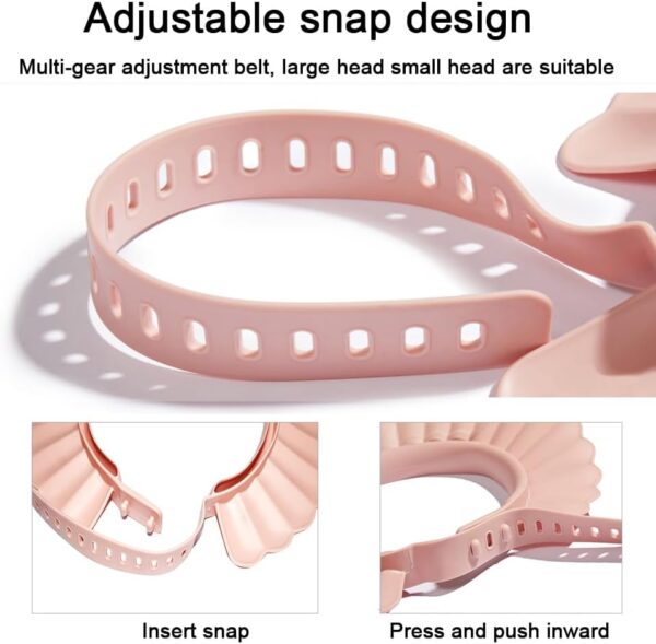 Baby Shower Cap Bathing Cap Safe Silicone Protection Bath Cap Soft Adjustable Visor Hat for Protector Head Eye Ear Shampoo Caps for Toddler,Baby, Kids,Children (Haze Blue) - Image 6