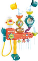 Bath Toys for Kids, Plumbing System Bathtub Water Toy, 11.02x2.95x12.4 inches, Educational Toy with Pipes & Valves, Interactive Sensory Shower Game for Boys, Girls Over 3 Years Old