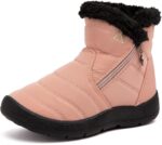 VTASQ Kids Snow Boots Boys Girls Fur Lined Warm Ankle Boots Outdoor Waterproof Winter Boots Non-Slip Cotton Shoe Slip On Walking Boots (Little Kid/Big Kid)