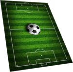 Yardwe Football Field Carpet Soccer Field Kids Play Area Rug Play Mat for Boys Girls Sports Theme Room Home Decor