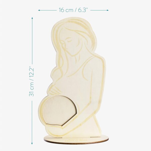 Navaris Pregnancy Scan Photo Frame - Baby Ultrasound Picture Frame - Pregnant Woman Wooden Keepsake Frame - Standing Frame or Hanging Wall Decoration - Image 4
