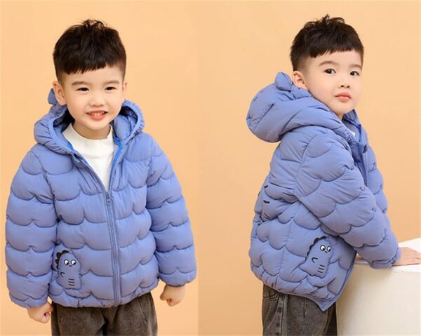 Baby Boys Girls Winter Coats Toddler Bear Hoods Down Jacket Infant Kids Dinosaur Light Puffer Padded Outwear - Image 7