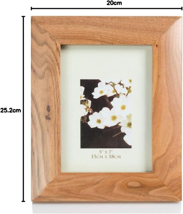 Personalised 5"x7" Oak Photo Frame With Stand- Laser Engraved with Your Custom Text - Image 6