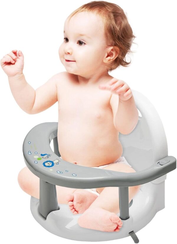 Baby Bath Seat Sit Up | Anti-Slip Baby Bath Chair | Cute Wraparound Baby Bath Chair | Foldable Baby Bathtub Seat Support with Strong Suction Cup for 6-18 Months Kids, 32x28x32cm - Image 4