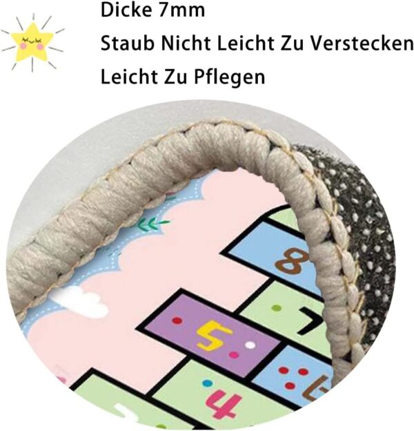 FODELIUY Hopscotch Rug, Kids Rugs for Playroom, Kid's Play Mat, Cute Indoor or Outdoor Play Carpet for Children - Fun, Educational Games for Boys & Girls(31×47inch/80×120cm) - Image 3