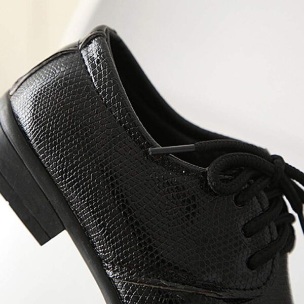 Children's Shoes Boys Suit Shoes Wedding Shoes Performance Leather Shoes British Style for Children Casual Shoes Boys Kids Baby Shoes Uniform Shoes Kids Low Shoe Lacing Leather Shoes, black, 36 EU - Image 8