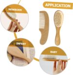 Toyvian 5 Sets Wool Brush Set Bath Kits Wood bristles Baby Brush Newborn Hair Brush Baby Hair Comb Toddler Hair Comb Baby kit Newborn Baby Hair Brush Baby Hair Care Brush Newborn Hair Comb - Image 5