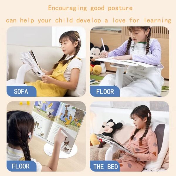 Lap Desk,Portable Laptop Stand Lap Desk Kids New Genion for Height Angle Adjustable Ergonomics Computer Stand Book Holder Homeschool Bed Floor Sofa Couch Seat Car(Up to 16") - Image 3