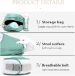 SONARIN 3 in 1 Multifunction Hipseat Baby Carrier,Ergonomic,Mummy Bag,100% Cotton,Breathable mesh Backing,Adapted to Your Child's Growing,Cozy & Soothing for Babies(Green) - Image 5