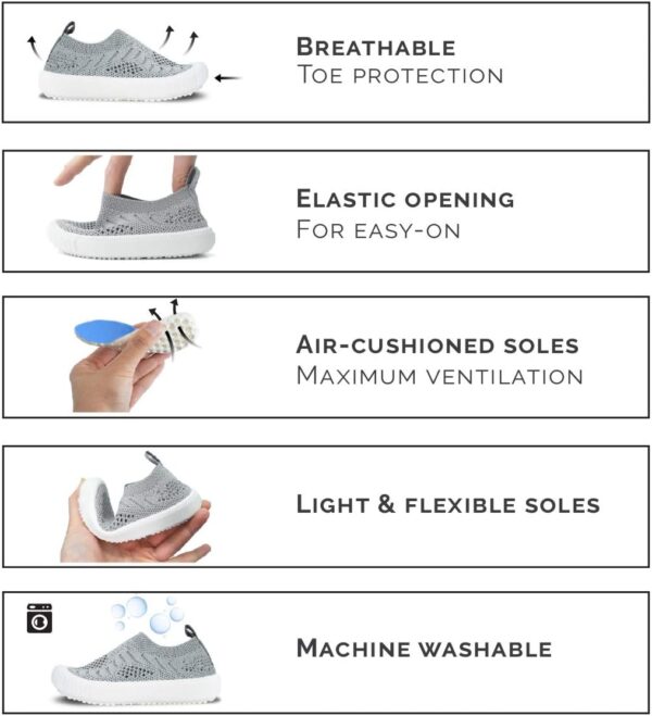 JAN & JUL Baby Toddlers Kids Boys Girls Light-Weight Breathable Breeze Knit Sneakers, Non-Slip Air Cushion Soles, Slip-on Shoes - Image 3