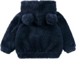 Newborn Infant Baby Boys Girls Cartoon Fleece Hooded Jacket Coat with Ears Warm Todder Kids Outwear Coat Zipper Up 0-6Y - Image 2