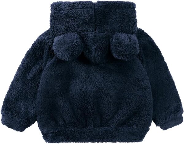 Newborn Infant Baby Boys Girls Cartoon Fleece Hooded Jacket Coat with Ears Warm Todder Kids Outwear Coat Zipper Up 0-6Y - Image 2