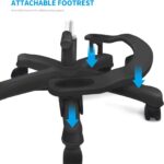 Ergonomic Kids Desk Chair with Footrest, Height Adjustable Seat, Comfortable Cushion Study Computer Task Chair, Smooth Rolling Wheels for Student and Children, Piano Black - Image 4