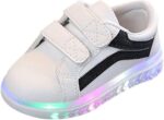 Light Up Soft Sole Sneaker for Toddler Baby Girls Open Toe Led First Walking Sport Shoes Outdoor Non Slip Athletic Shoes Girls Light Up Shoes Toddler Shoes Kids Girl