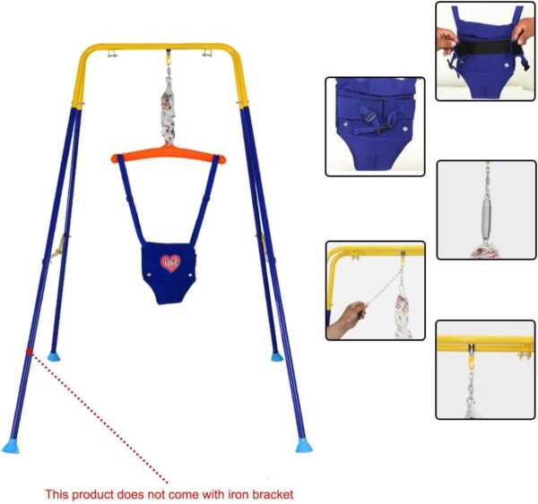 Kid Doorway Jumper, Door Jumper for Kid with Adjustable Strap, Walking Harness Function, Easy Setup, Fun Activity, Baby Jump Chair Bounce Swing - Image 5