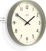 Jones Clocks® Vibrant Round Wall Clock in Acrylic the 'Studio' in Grey, 30 x 30 x 4cm - Image 6