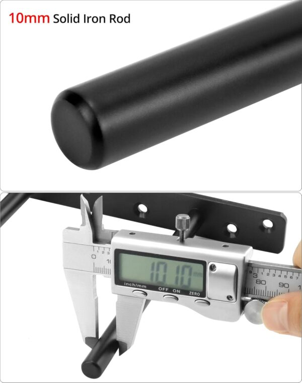 QWORK® 2 Pack Floating Shelf Bracket - 6 Inch 150 mm Double T Design- Heavy Duty Hidden Concealed Wall Shelf Brackets with Mounting Screws - Solid Steel Matt Black - Image 4