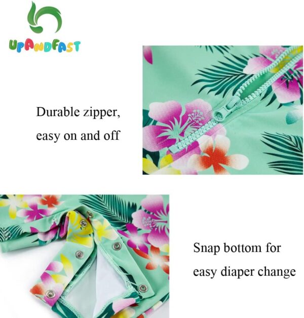 upandfast Baby Girls Swimsuit Baby Swimming Costume UV Baby Girls' Swimwear with Snap Bottom UPF 50+ Sun Protection - Image 3