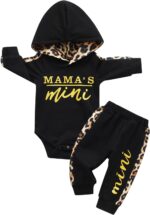 Planooar Baby Girl Clothes Outfit Leopard Print Long Sleeve Hooded Tops + Pants