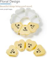 MOLN HYMY Cute Weekly Pill Box 7 Day, Round Floral Pill Case Organizer 1 time a Day, Pill Container Once Daily, Large Medcine Dispenser for Vitamin/Fish Oil/Medication/Supplements (Yellow) - Image 4