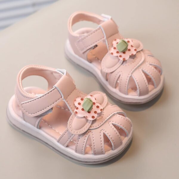 High Heels for Girls Toddler Baby Girl Shoes Breathable Shoe Dew Toe Shoe Bag Head Sandals Girl Sandals Baby Soft Shoe Sandals for 0 to 2 Years Kids Barefoot Shoes - Image 2
