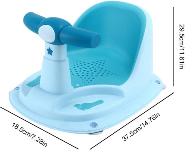 37.5x29.5x18.5cm Non-Slip Baby Bath Chair - Baby Bath Tub Seat, Child Bath Support Seat, Baby Bath Seat with Suction Cups, Ergonomic Baby Bath Support Chair, Baby Bath Support Seat for 6 Months Old+ - Image 2