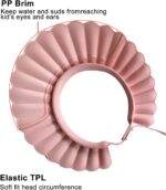 Baby Shower Cap Bathing Cap Safe Silicone Protection Bath Cap Soft Adjustable Visor Hat for Protector Head Eye Ear Shampoo Caps for Toddler,Baby, Kids,Children (Haze Blue) - Image 5