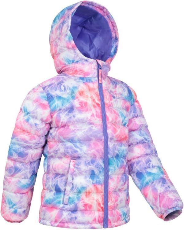 Mountain Warehouse Seasons Padded Kids Puffer Jacket - Water Resistant & Lightweight Insulated Rain Coat, Boys & Girls - Great for Spring Summer, School or Travelling Bright Pink Kids Size 5-6 Years - Image 2