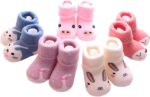Baby Girl Shoes 0 3 Months Boots Baby Heels Shoes Children Autumn and Winter Fashion Cute Comfortable Thickened Thermal Socks(5PCS) Baby Bits for Newborn Unisexinfant Boots Boots