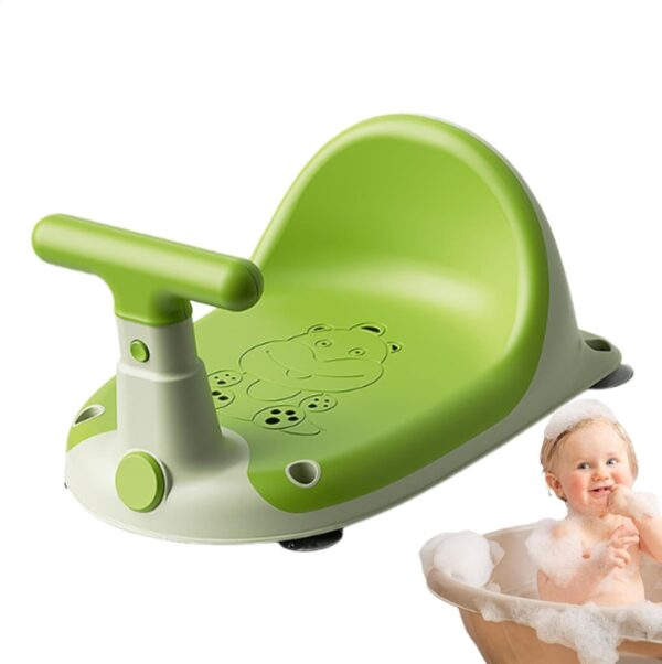 Baby Bath Seat, Non-Slip Children Shower Stool, Creative Motorcycle-Shaped Design, Safe & Sturdy Baby Bathtub Chair 14.57x10.71x8.11 Inches Ideal for Bathroom Use - Image 6