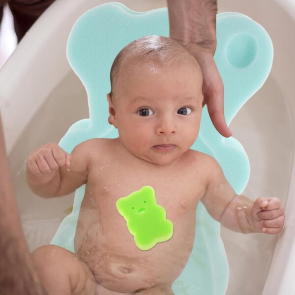 PEPLAYTAL Infant Bathing Seat Newborn Soft Bath Mat Baby Bath Sponge Comfortable Bath Pad for Boys and Girls Random Color - Image 4