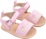 Infant Toddler Boys Girls Sandals Baby Walking Shoes Soft Soled Flower Embroidered Baby Shoes Breathable Sandals Non Slip Summer Casual Sandals