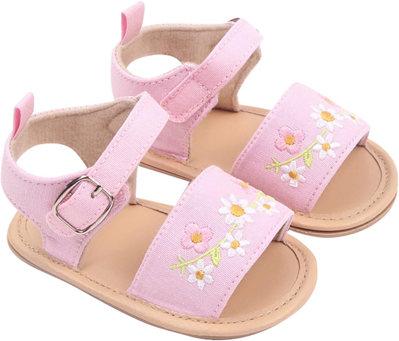 61Em4ANcxML._AC_SL1500_.jpg Infant Toddler Boys Girls Sandals Baby Walking Shoes Soft Soled Flower Embroidered Baby Shoes Breathable Sandals Non Slip Summer Casual Sandals - Image 1