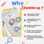 WeSweet Fruit Feeder for Baby - Silicone Baby Fruit Food Feeder- Breastmilk Popsicle Freezer Molds for Baby Teething & Infant Self Feeding Ideal Mum to Be Gifts (Cat Green) - Image 4