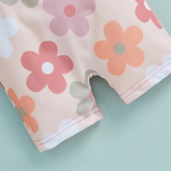 Geagodelia Toddler Baby Girl Swimsuit and Hat Zip Up Long Sleeve All in One Swimming Costume UV Sun Protection Swimwear One Piece Swimming Suit Rash Guard Sunsuit - Image 6