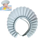 Baby Shower Cap Bathing Cap Safe Silicone Protection Bath Cap Soft Adjustable Visor Hat for Protector Head Eye Ear Shampoo Caps for Toddler,Baby, Kids,Children (Haze Blue)