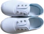 Kids Lace up Sneakers Athletic Running Tennis Sport Shoes Light Weight Slip on White - Image 6