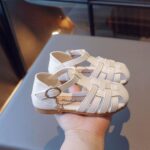 HAOLEI Baby Girls Sandals Close Toe Leather Shoes Toddler Girl Anti Slip Summer Sandals for Beach Park Casual Rubber Sole T-strap Dress Shoes UK Child 2-12 Years - Image 2