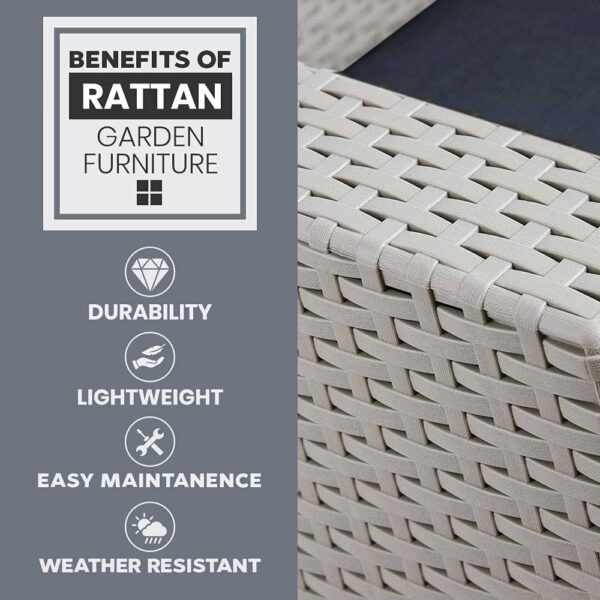 Trueshopping Rattan Armchair Garden Furniture Chair in Grey with Cushion Outdoor Furniture for Patio, Conservatory, Home & Decking Single 1 Seater Chairs - Image 5