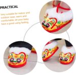 LIFKOME Toddler Shoes Baby Walking Shoes Tiger Design Soft Fleece Material Warm and Comfortable Red 17 Months Non-slip Sole Present - Image 5