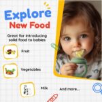 WeSweet Fruit Feeder for Baby - Silicone Baby Fruit Food Feeder- Breastmilk Popsicle Freezer Molds for Baby Teething & Infant Self Feeding Ideal Mum to Be Gifts (Cat Green) - Image 3